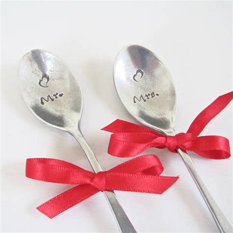 Pewter Engraved Mr And Mrs Spoons By Chapel Cards