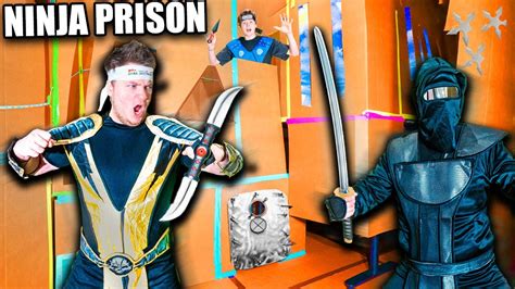 Ninja Box Fort Prison Escape Escaping The Cardboard Prison Challenge