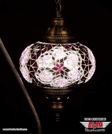 Swan Neck Mosaic Table Lamp Purple Model Large Mosaic Lamps