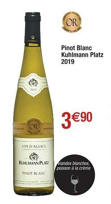 Offre Pinot Blanc Kuhlmann Platz 2019 Chez Cora