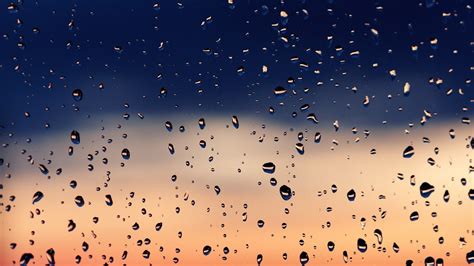 Macro Photography Of Water Dews On Glass Panel Rain Window Water