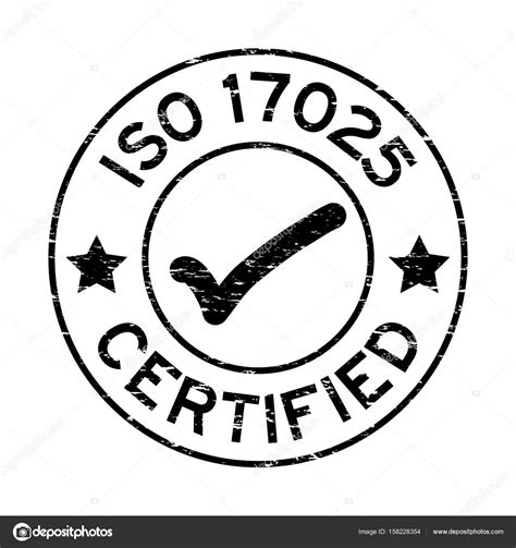 Grunge Black Iso 17025 Certified With Mark Icon Round Rubber Seal Stamp