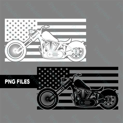 Motorcycle American Flag Svg Png  Pdf Psd File Types Etsy Uk