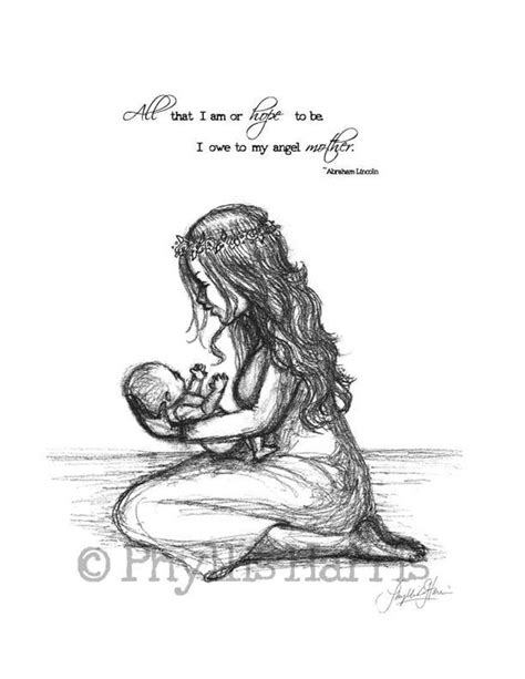 Mother And Child Art Print T For Mothers Mother Daughter Art