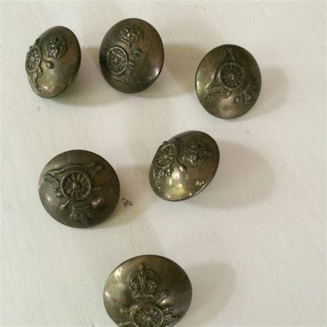 Antique British Buttons Brass Military