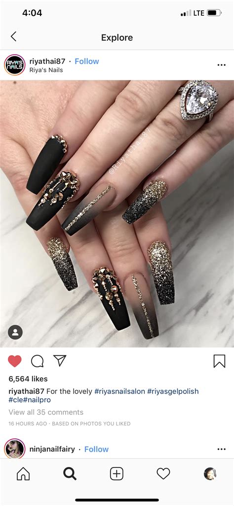 Pin Van Mnoel16 Op Nails Nagels Zwarte Nagels