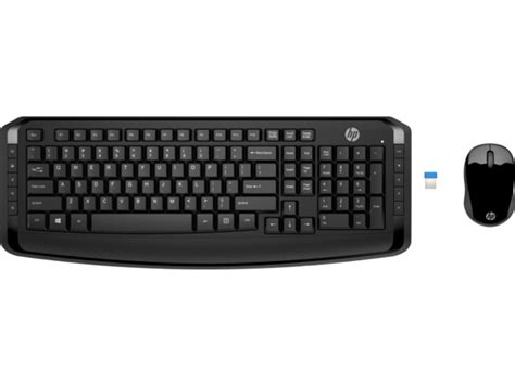 Hp Wireless Keyboard And Mouse 300 3ml04aaabl Black Ebay