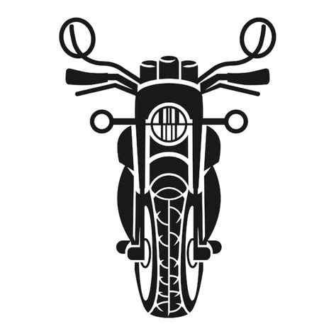 Icono De Vista Frontal De Motocicleta Clásica Ilustración Simple Del