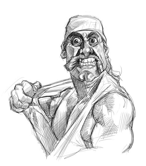 Leg drop of doom first wwe game: Hulk Hogan Coloring Pages Sketch Coloring Page