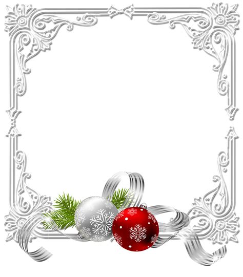 Large Christmas Transparent White Photo Frame With Christmas Bells
