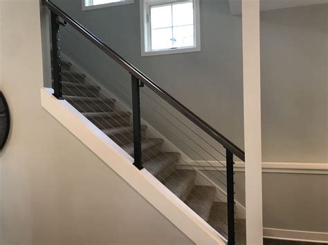 Cable Railing Inspiration Black Posts Stainless Steel Cables Not A