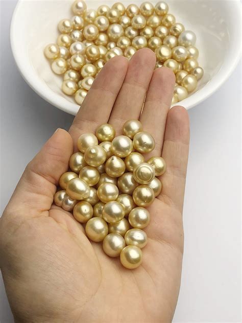 Golden South Sea Loose Pearls Ovals Drops 10mm 12mm Aa Quality
