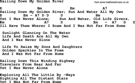 Pete Seeger Song Sailing Down My Golden River Lyrics And Chords