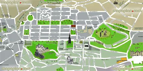 Edinburgh Top Tourist Attractions Map Simple And Easy To Navigate 3d
