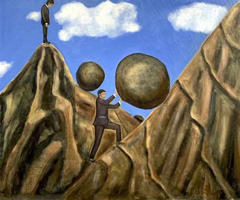 Sisyphus By Victoria Semenets 2020 Painting Oil On Canvas Singulart