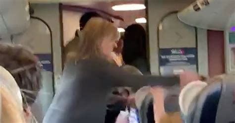 virgin passenger slaps woman on train as row on packed service gets