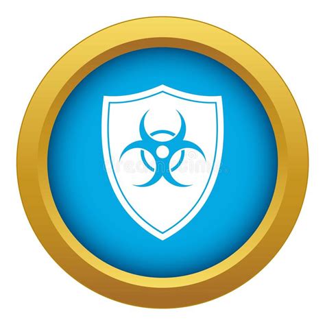 Shield With A Biohazard Sign Icon Blue Vector Isolated Stock Vector