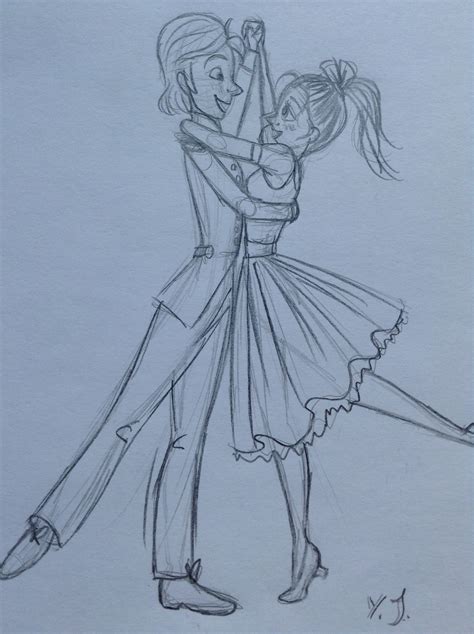 Quick Sketch Of A Boy And A Girl Dancing By Yenthe J Dancing