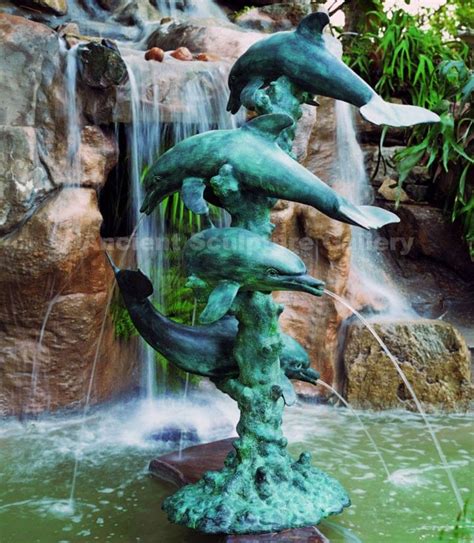 Dolphins Spouting Bronze Sculpture Fountain Sculpture Fountain