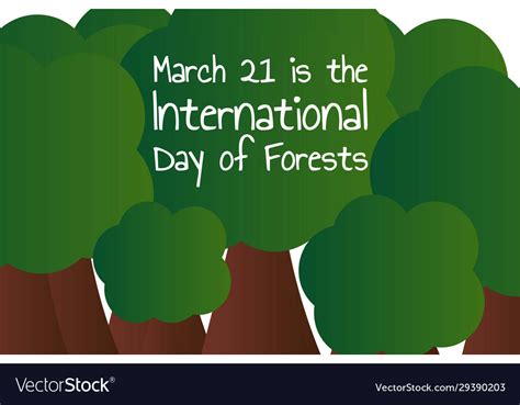 March 21 Is International Day Forests Royalty Free Vector