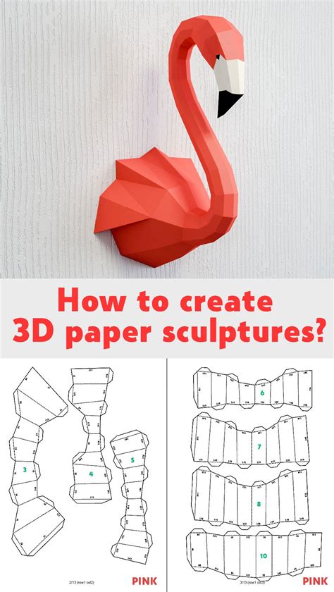 Papercraft Flamingo Diy Paper Craft Pdf Template Papercraft 3d Model D3f
