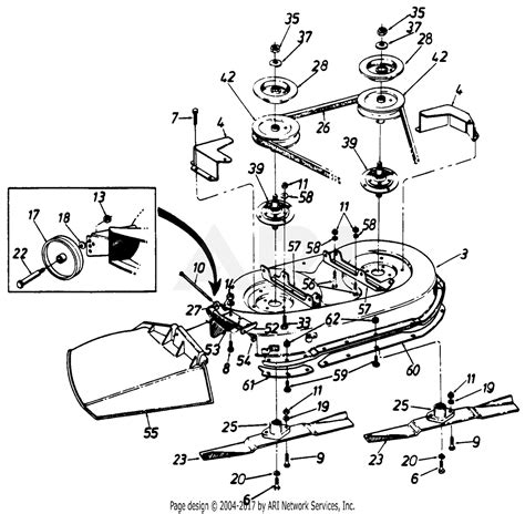 Mtd 132 686g190 Lt 14 1992 Parts Diagram For 42 Inch Mower Deck