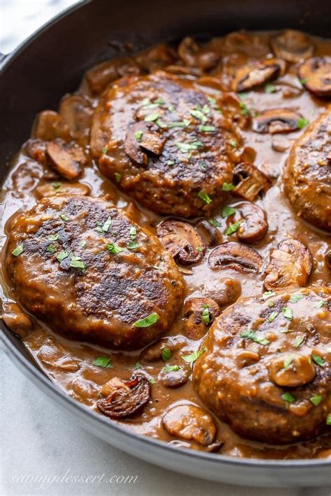 Salisbury Steak Recipe With Mushroom Gravy Saving Room For Dessert