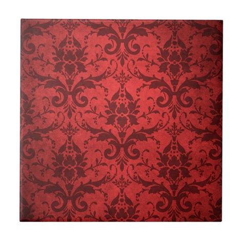 Vintage Red Damask Wallpaper Tile Zazzle Damask Wallpaper Red