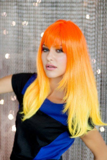 Dark And Light Orange Dip Dyed Wig Florence Light Hair Color Hair