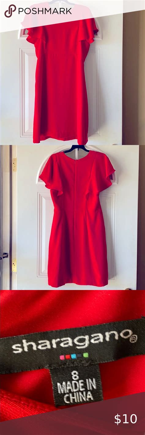 Sharagano Size 8 Red Dress Dress Size Chart Women Fancy Black Dress