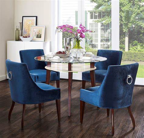These blue upholstered chairs are trendy and can fit into every decoration style. Lise Upholstered Dining Chair | Velvet dining chairs ...