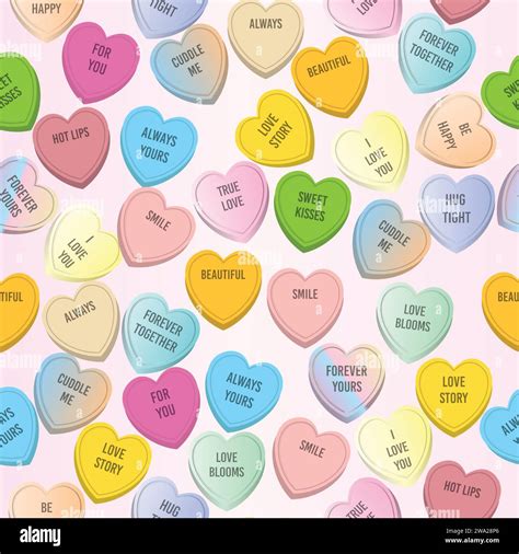 Love Heart Sweets Seam Pattern Valentines Pattern For Cards Posters