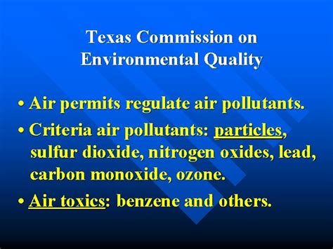 Air Pollution Permitting And The Texas Commission On