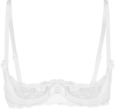 Oyolan Womens Sheer Lace Underwired Shelf Bra Top 14 Cups Unlined Push Up Bralette Lingerie