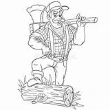 Lumberjack Woodsman Colorir Lenhador Machado Bigstock sketch template