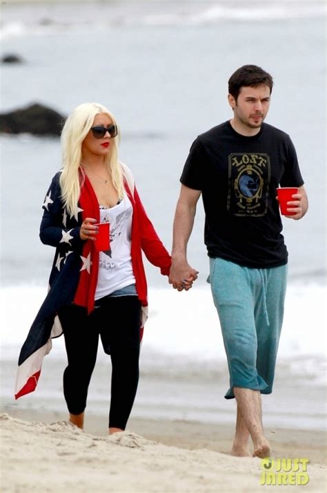 Christina Aguilera Celebrating Independence Day On The Beach July 4