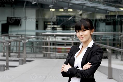Confident Beautiful Business Woman Cross Ones Arm 950293 Stock Photo