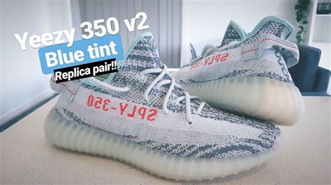 Yeezy Boost 350 V2 Blue Tint Replica Sneaker Review Youtube