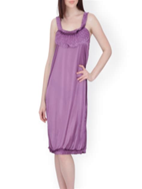 Buy Klamotten Purple Satin Nightdress X55 Nightdress For Women