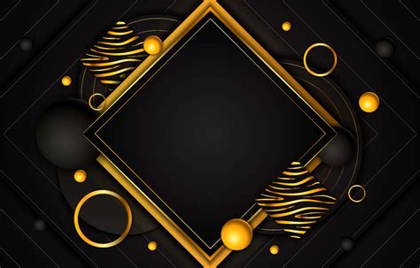 Download A Black Background With Gold Circles And Diamonds