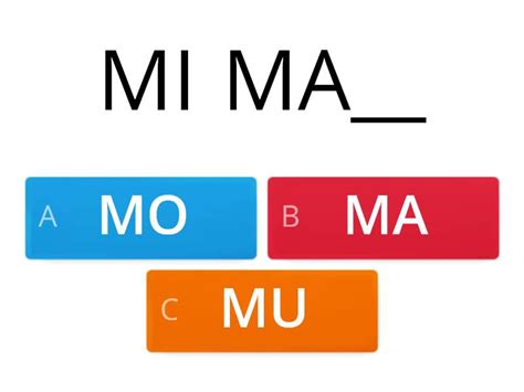 Completa Las Palabra Consonante Ma Me Mi Mo Mu Cuestionario