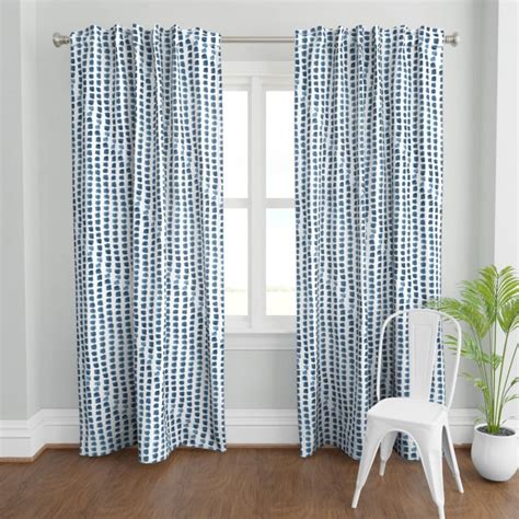 Blue And White Boho Blackout Curtains Farmhouse Curtains For Etsy
