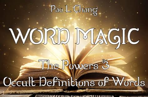 The Book Word Magic Esotericknowledgeme By Pao Chang