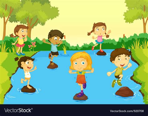 Of Kids Playing Royalty Free Vector Image Vectorstock 81a