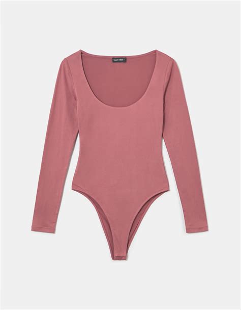 Pink Long Sleeves Bodysuit Tally Weijl Netherlands