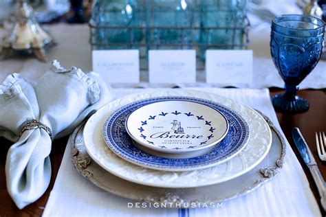 Country French Blue And White Tablescape