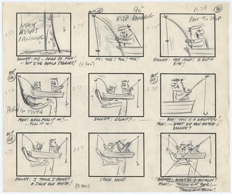 The Flintstones Story Drawings Of 9 Scenes Each For The Long Long