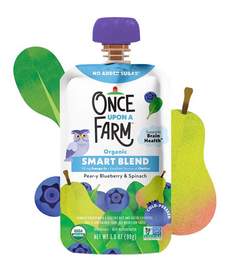 Once Upon A Farm Pear Y Blueberry And Spinach Smart Blend