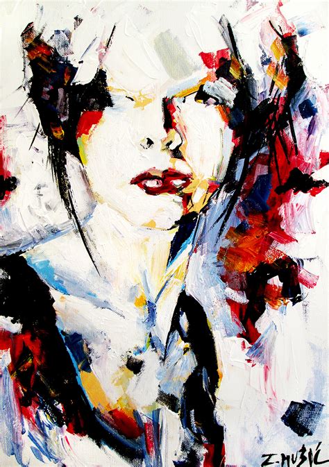 Abstract Portrait Acrylic On Canvas Contemporary Art Painting Zlatko