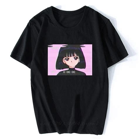 Men T Shirt Sad Guys Retro Japanese Anime Vaporwave Funny T Shirt